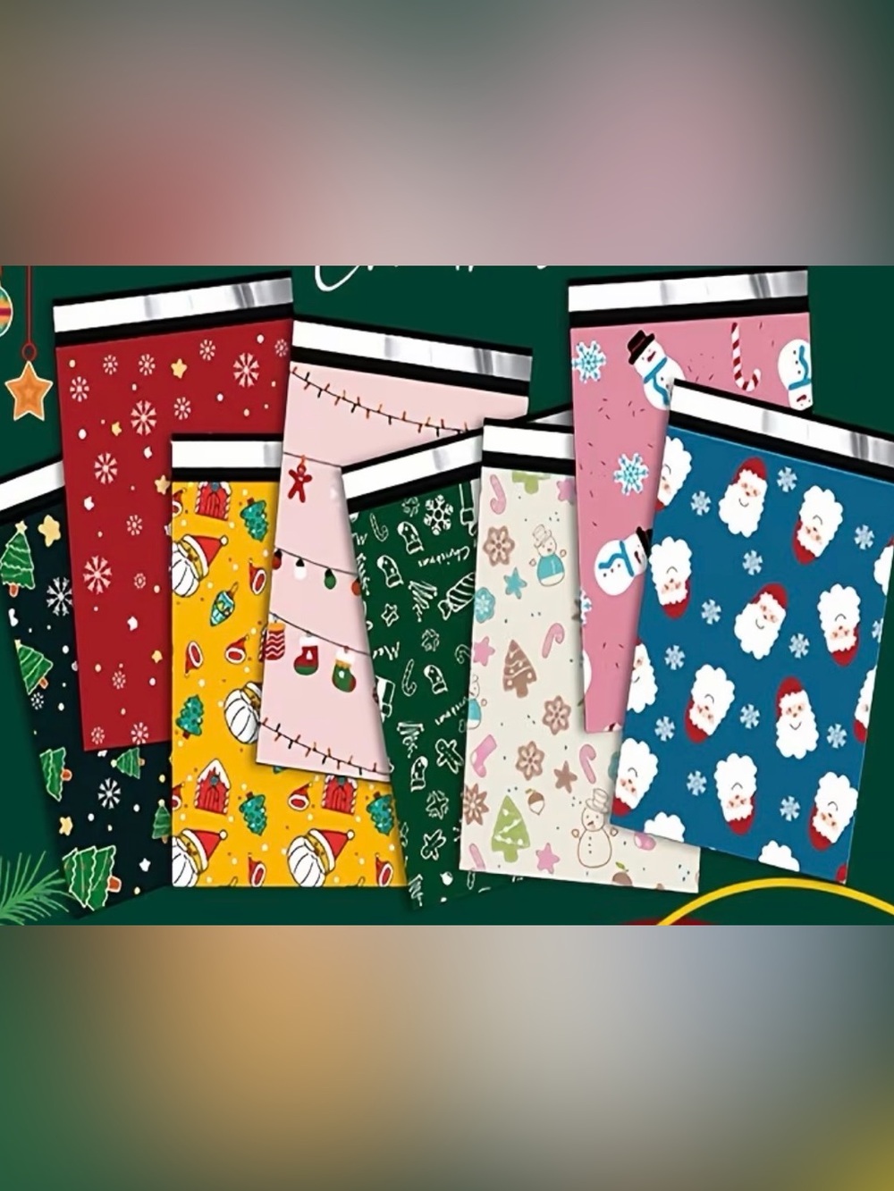15 Assorted 10 x 13 Holiday Poly Mailers